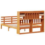 Bookcase Bed without Mattress Wax Brown 160x200 cm Solid Wood Pine 3322816