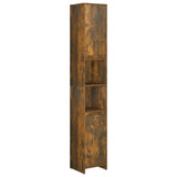 Bathroom Cabinet Smoked Oak 30x30x183.5 cm Engineered Wood 815108