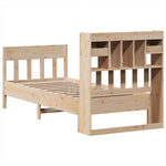 ZNTS Bed Frame without Mattress 100x200 cm Solid Wood Pine 3323266