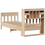 ZNTS Bed Frame without Mattress 100x200 cm Solid Wood Pine 3323266