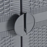 Garden Storage Cabinet Grey 65x45x172 cm PP Rattan 364064