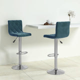 Bar Stools 2 pcs Blue Velvet 333691