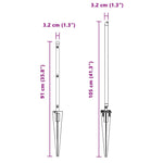 Fence Posts Manual 13 pcs Silver 32mm 60 cm Galvanised steel 42004267