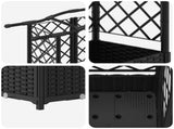 Raised Bed with Trellis and Roof Black 124 x 40 x 126 cm PP 42032533
