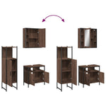 ZNTS 3 Piece Bathroom Cabinet Set Brown Oak Engineered Wood 3214759
