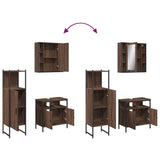 ZNTS 3 Piece Bathroom Cabinet Set Brown Oak Engineered Wood 3214759