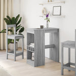 ZNTS Bar Table with Racks Grey Sonoma 90x47.5x103.5 cm Engineered Wood 854342