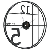 Wall Clock Black 50 cm Iron 4008401