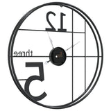 Wall Clock Black 50 cm Iron 4008401