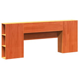 Headboard with Storage Wax Brown 200 cm Solid Wood Pine 855620