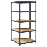 5-Layer Corner Shelf Anthracite Steel&Engineered Wood 4016965