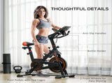 Exercise Bike, 8kg Flywheel Stationary Bike Indoor Cycling Machine with Adjustable Resistance Seat T3398P376864