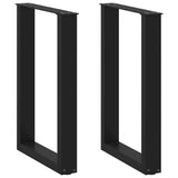 Dining Table Legs U-Shaped 2 pcs Black 50x cm Steel 4013176