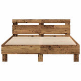 Bed Frame with Headboard Old wood 140 x 190 cm Engineered wood 3333951