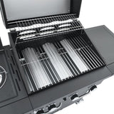 Gas BBQ Grill with 4 Burners Black Powder-coated Steel 367584