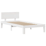 Bed Frame with Headboard without Mattress White 75x190 cm Small Single 3306071