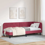 Corner Bed Frame with Headboard Wine Red 80 x 200 cm Velvet 42016590