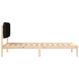 Bed Frame with Upholstered Headboard Black 75 x 190 cm 877881