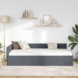 Corner Bed Frame with Headboard Dark Grey 80 cm x 200 cm Velvet 42016062