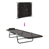 Folding Sun Lounger Folding Black 182 x 55 x 85.5 cm Textilene 42003153