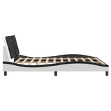 Bed Frame with LED without Mattress "Zadar" White and Black 180x200 cm 3214130