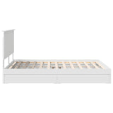 Storage Bed with Headboard White 150 x 200 cm Engineered Wood 3411194