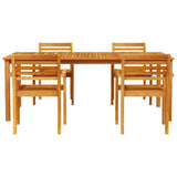 Garden Dining Set 7 pcs Brown Solid Acacia Wood 3375667