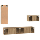 TV Cabinet Set with Drawer 4 pcs Artisan Oak Engineered Wood 3393263