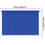 Outdoor Roller Blind 225 cm Blue HDPE 312843