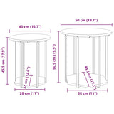ZNTS Side Table Set of 2 - Old Wood and Metal 869718