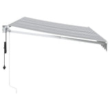 Retractable Awning Anthracite and White 3.5x2.5 m Fabric&Aluminium 3216114