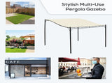 3x3 m Wall Mounted Garden Porch-Black/Cream White T3398P323853