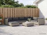 8 pcs Rattan Lounge Set with Cushions GENDT Natural Rattan 3429863