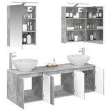 Bathroom Cabinet Set 5 pcs Concrete Grey Engineered Wood 3406474