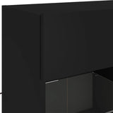 TV Wall Cabinet with LED Lights Black 78.5x30x60.5 cm 837100