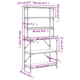 Baker's Rack 6-Tier Grey Sonoma 90x40x180 cm Engineered Wood 834223