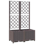 Garden Planter with Trellis Brown 80x40x136 cm PP 318261