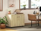 Vinsetto Two-Tier Locking Office Storage Cabinet - Oak T3398P549168