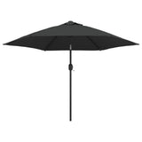 Garden Parasol Anthracite Polyester and Steel Large Collapsible 44511