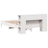 Bookcase Bed without Mattress White 140x200 cm Solid Wood Pine 3322832