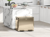 40L Dual Compartment Stainless Steel Bin, with Deodoriser Holders - Gold Tone T3398P344761