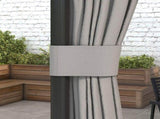 3 x 3m Outdoor Shelter, Garden Pavilion with 2 Tier Roof, Netting and Curtains, Light Grey T3398P313566