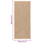 ZNTS Rug ZIZUR 80x200 cm Jute Look Indoor and Outdoor 4006151