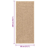 ZNTS Rug ZIZUR 80x200 cm Jute Look Indoor and Outdoor 4006151