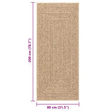 Rug ZIZUR 80x200 cm Jute Look Indoor and Outdoor 4006151