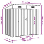 Garden Storage Shed Brown 194x121x181 cm Steel 47027