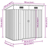 Garden Storage Shed Brown 194x121x181 cm Steel 47027