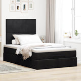 Ottoman Bed with Mattresses Black 120x200cm Velvet 3313393