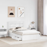 Storage Bed with Headboard White 135 x 190 cm Engineered Wood 3411903
