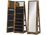 360&deg Swivel Jewellery Cabinet, Free Standing Full Length Mirror with Storage, Lockable Jewellery T3398P328269